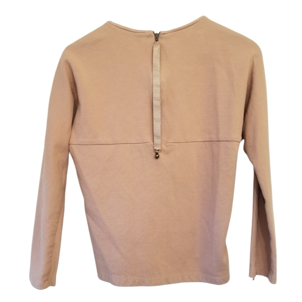 ZARA Basic Beige Textured Fabric in Neutral Khaki Size Large— great for layering - Picture 3 of 8